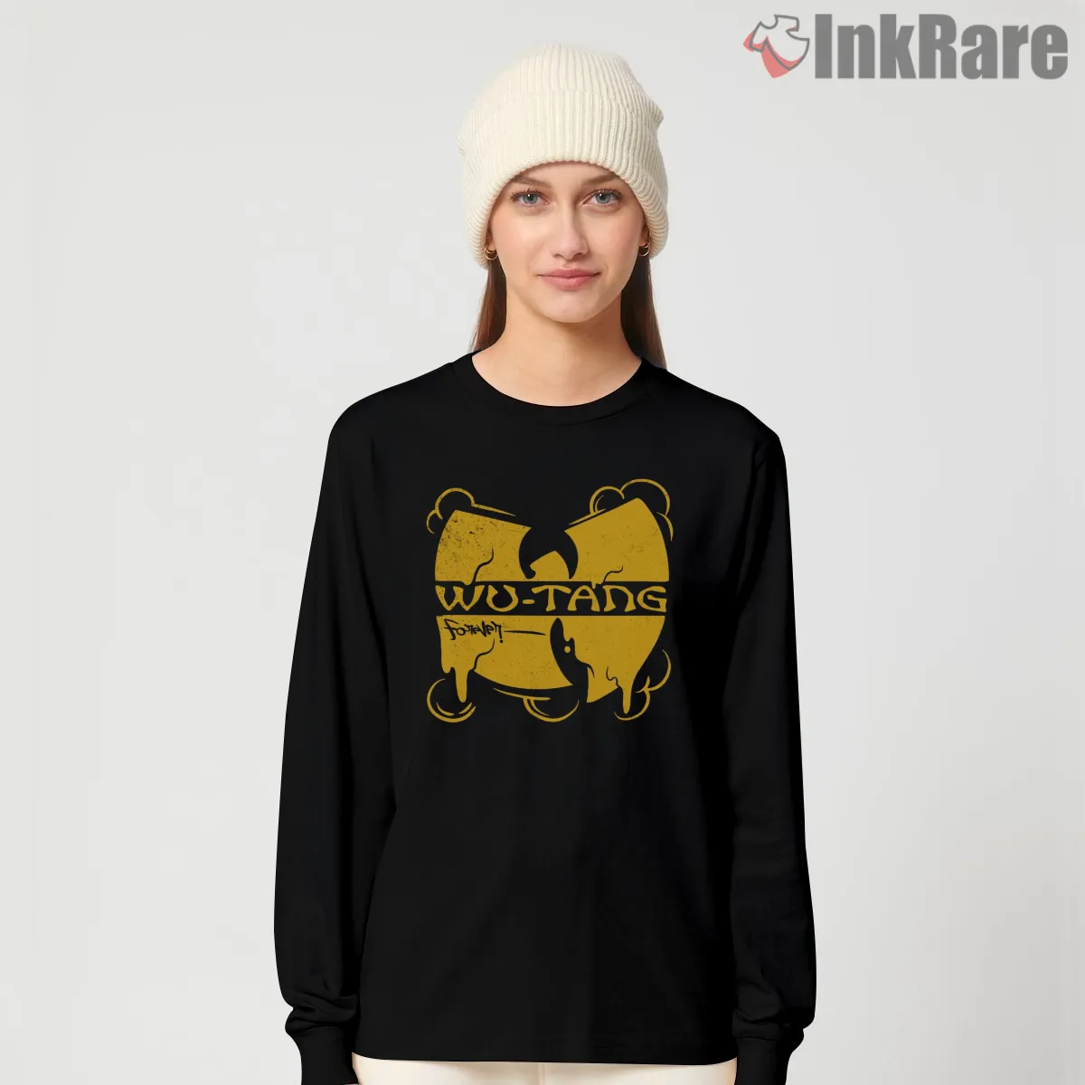 Wu Tang Forever Drip Vintage Logo Long Sleeve Black Wu Tang Forever Drip Vintage Logo Shirt on black long sleeve shirt for women graphic tee