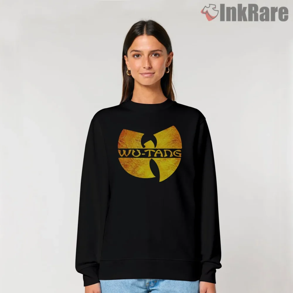 Wu Tang Gold Abstract Vintage Logo Shirt on graphic shirt for women graphic tee