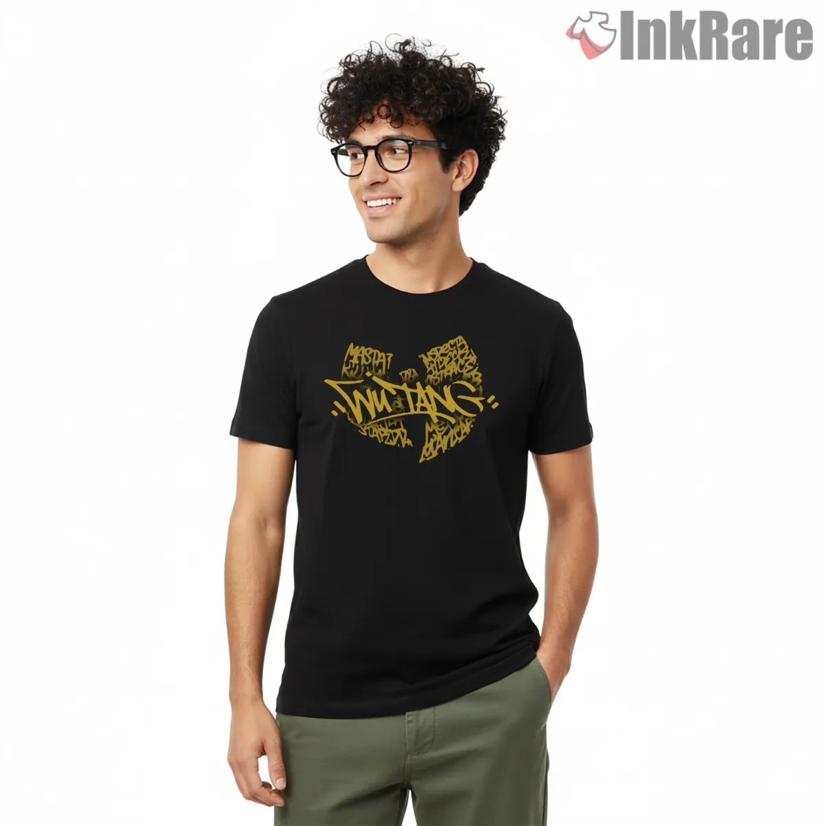 Wu Tang Graffiti Tag Street Art Logo Short Sleeve Black Wu Tang Graffiti Tag Street Art Logo Shirt on black short sleeve shirt for men graphic tee