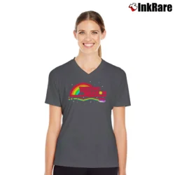 Women’s Wu - tang Hardcore Logo V-Neck Tee in charcoal | Chic Neckline, Soft Texture