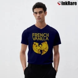 Men’s Wu Tang Ice Cream Song Lyrics V-Neck Tee in navy | Sharp, Breathable, Everyday Staple