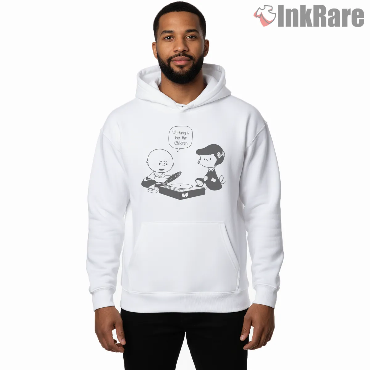 Wu Tang Is For The Children Drum Cartoon Shirt on white hoodie for men graphic tee