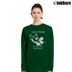 Women’s Wu Tang Is For The Children Mickey Mouse Long-Sleeve Top in forest green | Sleek, Versatile, All-Season