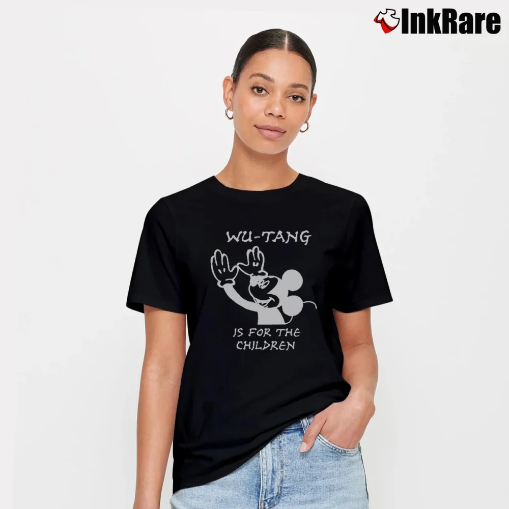 Women’s Wu Tang Is For The Children Mickey Mouse Signature T-Shirt in black | Soft, Flattering Fit
