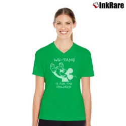 Women’s Wu Tang Is For The Children Mickey Mouse V-Neck Tee in irish green | Chic Neckline, Soft Texture