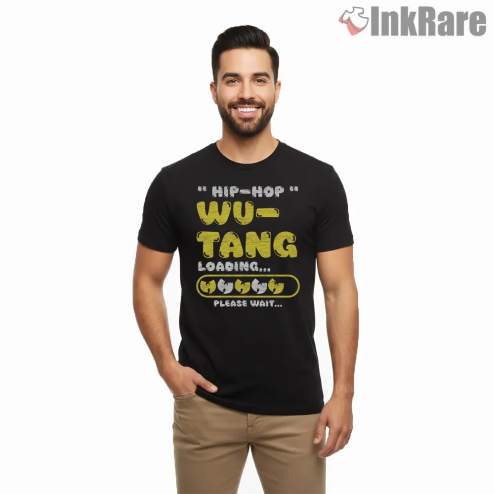 Wu Tang Loading Hip Hop Retro Shirt on black short sleeve shirt for men graphic tee