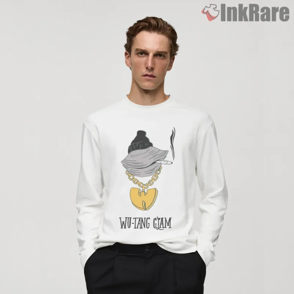 Wu Tang Smoke Pendant Minimal Streetwear Shirt on white long sleeve shirt for men graphic tee