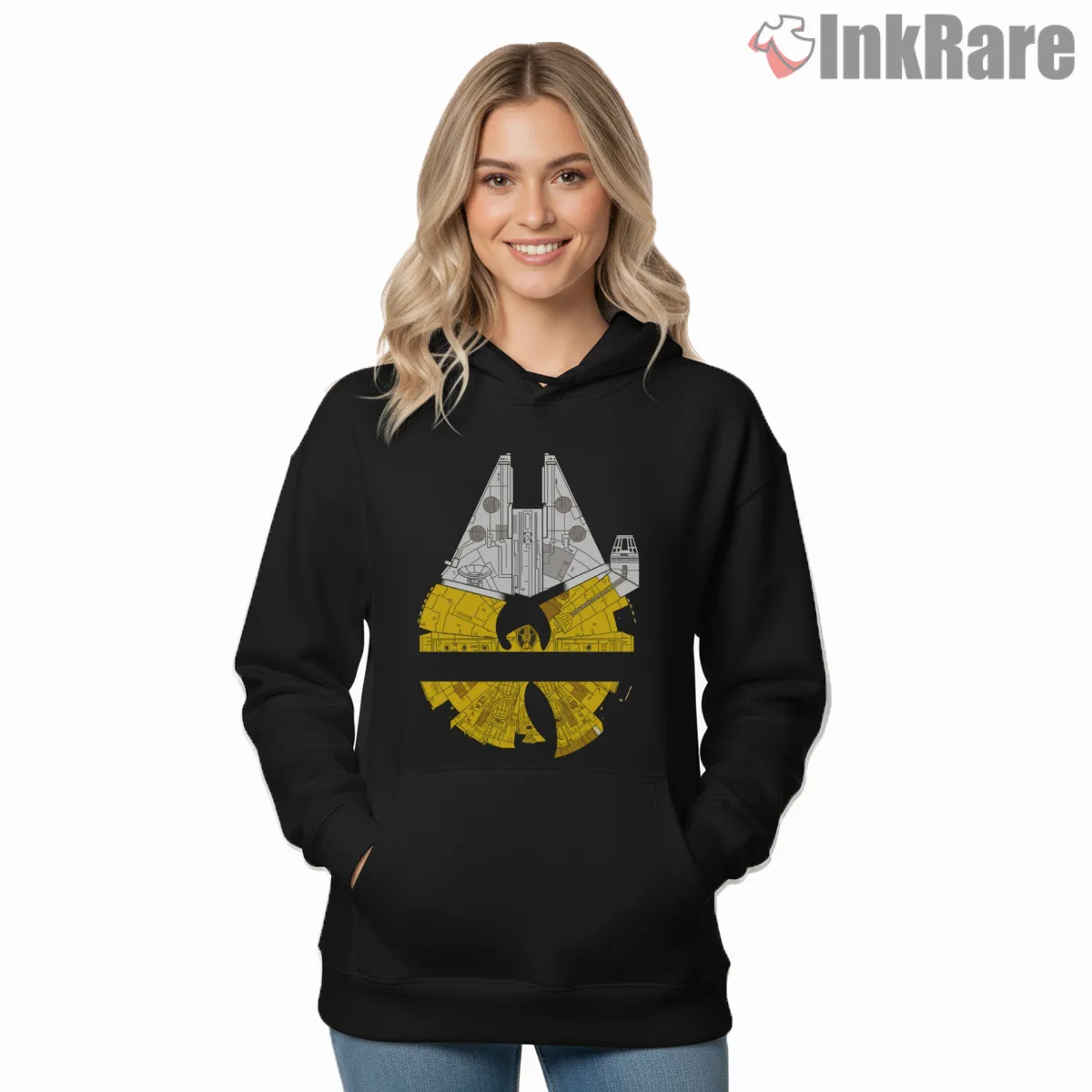 Wu Tang Spacecraft Blueprint Hoodie Black Wu Tang Spacecraft Blueprint Shirt on black hoodie for women graphic tee