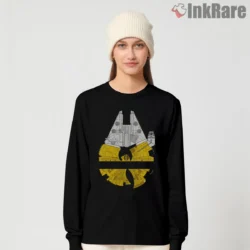 Wu Tang Spacecraft Blueprint Shirt on black long sleeve shirt for women graphic tee