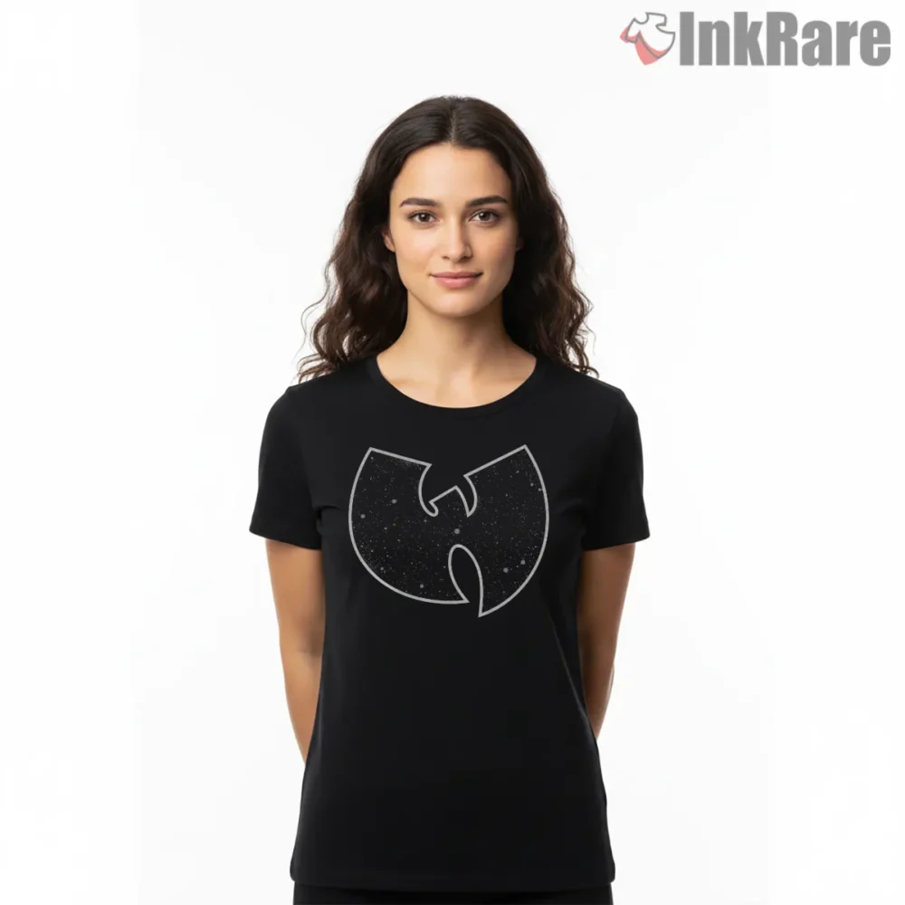 Wu Tang Vintage Soccer Night Logo Shirt on black short sleeve shirt for women graphic tee