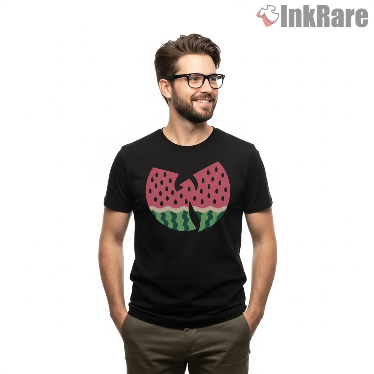Wu Tang Watermelon Summer Vibes Shirt on black short sleeve shirt for men graphic tee