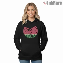Wu Tang Watermelon Summer Vibes Shirt on black hoodie for women graphic tee