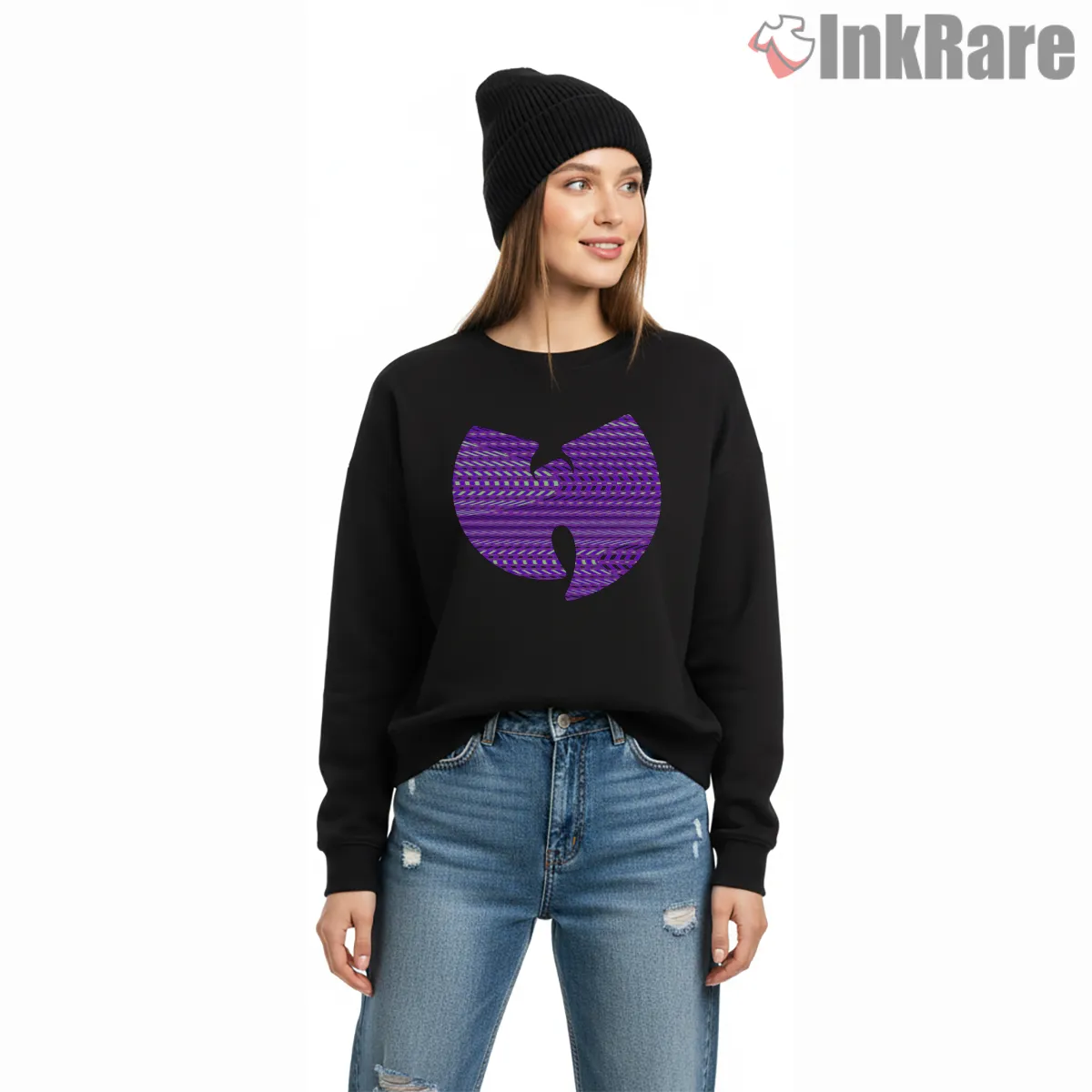 Wutang Purple Glitch Texture Logo Shirt Wutang Purple Glitch Texture Logo Shirt on graphic shirt for women graphic tee