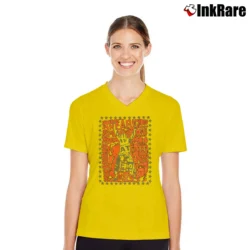 Women’s WWE Edge Hall Of Fame Tribute V-Neck Tee in yellow | Chic Neckline, Soft Texture