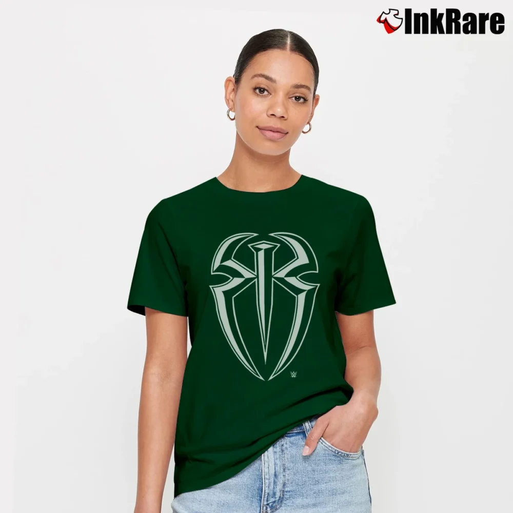Women’s Wwe Roman Reigns Logo Signature T-Shirt in forest green | Soft, Flattering Fit