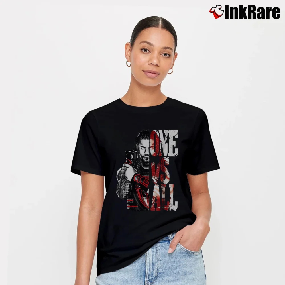 Women’s Wwe Roman Reigns One Versus All Signature T-Shirt in black | Soft, Flattering Fit
