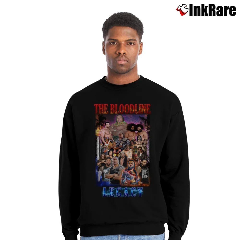 Men’s WWE The Bloodline Legacy for Wrestling Fans Crewneck Sweatshirt in black | Cozy Fabric, Clean Style