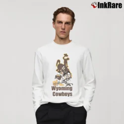 Men’s Wyoming Cowboys Mickey Mouse Christmas Long-Sleeve Shirt in white | Sleek, Lightweight, Year-Round Wear