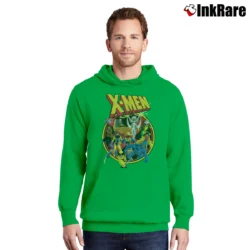 Men’s X - men Animated Series Retro 90s Marvel Pullover Hoodie in irish green | Cozy, Durable, Modern Fit