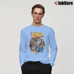 Men’s X - men Animated Series Retro 90s Marvel Long-Sleeve Shirt in light blue | Sleek, Lightweight, Year-Round Wear