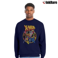 Men’s X - men Animated Series Retro 90s Marvel Crewneck Sweatshirt in navy | Cozy Fabric, Clean Style