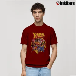 Men’s X - men Animated Series Retro 90s Marvel Classic T-Shirt in maroon | Soft, Breathable Everyday Wear