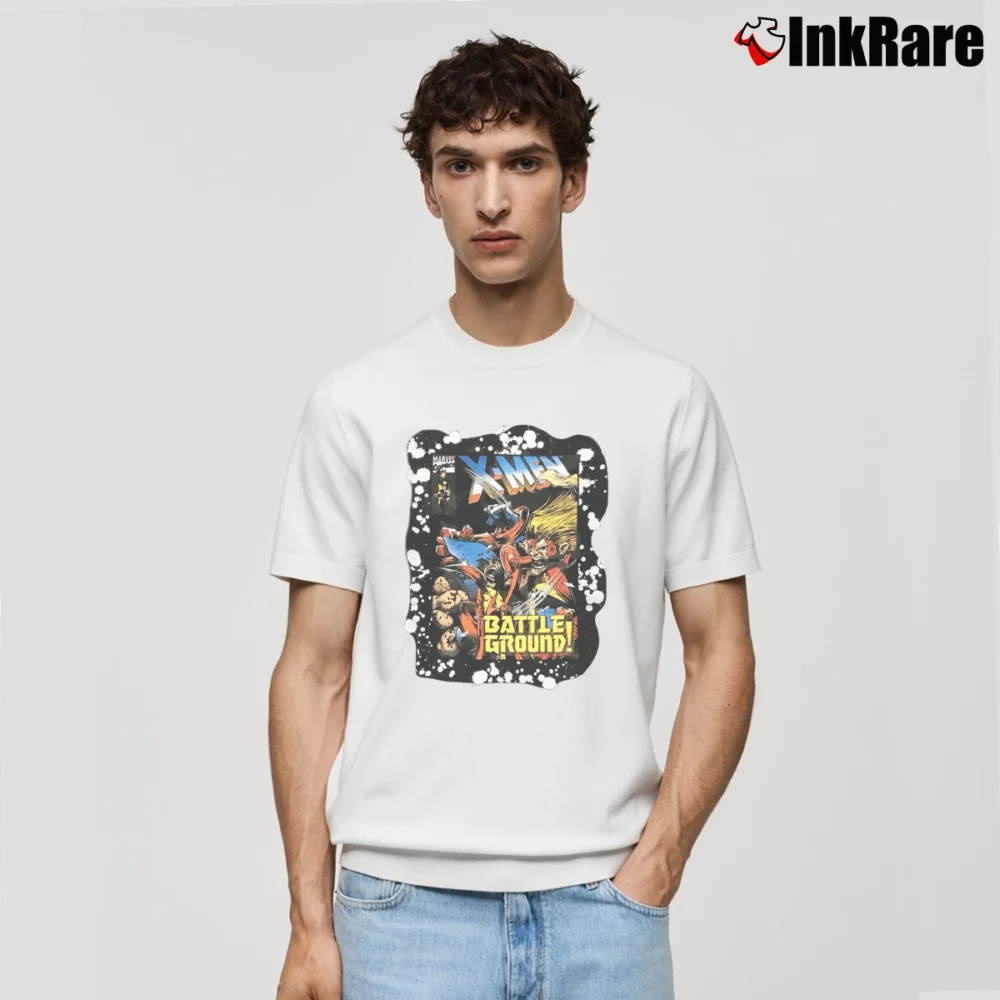 Men’s X - men Battleground Pocket Marvel Comic Classic T-Shirt in white | Soft, Breathable Everyday Wear