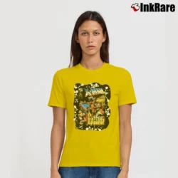Women’s X - men Battleground Pocket Marvel Comic Signature T-Shirt in yellow | Soft, Flattering Fit
