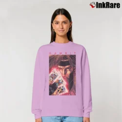 Women’s X - men Gambit Card Poster Marvel Relaxed Sweatshirt in light pink | Soft, Laid-Back Vibe