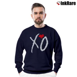 Men’s Xo The Weeknd Logo Graphic Music Crewneck Sweatshirt in navy | Cozy Fabric, Clean Style