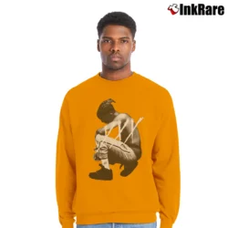 Men’s Xxxtentacion Kneeling Photo Crewneck Sweatshirt in orange | Cozy Fabric, Clean Style
