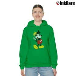 Women’s Xxxtentacion Mickey Dagger Mouse Cozy Hoodie in irish green | Warm, Structured, Stylish