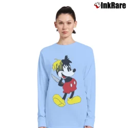 Women’s Xxxtentacion Mickey Dagger Mouse Long-Sleeve Top in light blue | Sleek, Versatile, All-Season