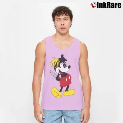Men’s Xxxtentacion Mickey Dagger Mouse Tank Top in light pink | Breathable, Active-Friendly Design