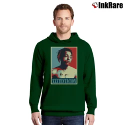 Men’s XXXTentacion Poster Pullover Hoodie in forest green | Cozy, Durable, Modern Fit