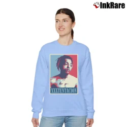Women’s XXXTentacion Poster Relaxed Sweatshirt in light blue | Soft, Laid-Back Vibe