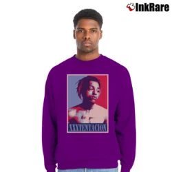 Men’s XXXTentacion Poster Crewneck Sweatshirt in purple | Cozy Fabric, Clean Style