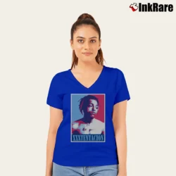 Women’s XXXTentacion Poster V-Neck Tee in royal blue | Chic Neckline, Soft Texture