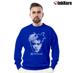 Men’s XXXTentacion Tribute Crewneck Sweatshirt in royal blue | Cozy Fabric, Clean Style