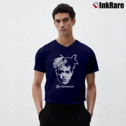 Men’s XXXTentacion Tribute V-Neck Tee in navy | Sharp, Breathable, Everyday Staple