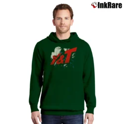 Men’s Y&T 1982 Black Tiger Tour Rock Band Graphic Pullover Hoodie in forest green | Cozy, Durable, Modern Fit