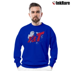 Men’s Y&T 1982 Black Tiger Tour Rock Band Graphic Crewneck Sweatshirt in royal blue | Cozy Fabric, Clean Style