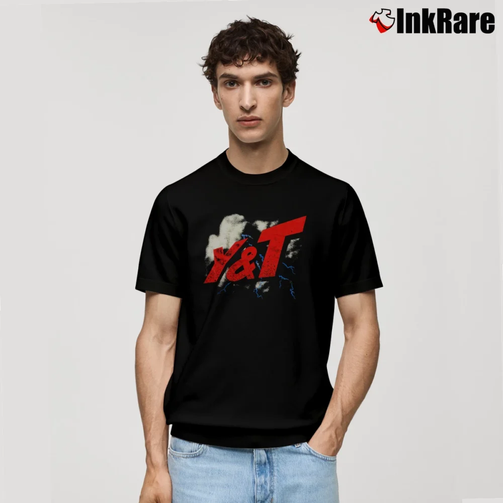 Men’s Y&T 1982 Black Tiger Tour Rock Band Graphic Classic T-Shirt in black | Soft, Breathable Everyday Wear
