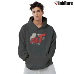 Men’s Y&T Black Tiger 1982 Tour Concert Rock Pullover Hoodie in charcoal | Cozy, Durable, Modern Fit