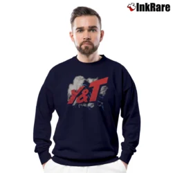 Men’s Y&T Black Tiger 1982 Tour Concert Rock Crewneck Sweatshirt in navy | Cozy Fabric, Clean Style