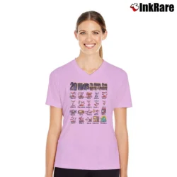 Women’s Y2k 20 Ways To Have Fun With Pussy I Love Pussy Cat Parody Funny Cute V-Neck Tee in light pink | Chic Neckline, Soft Texture