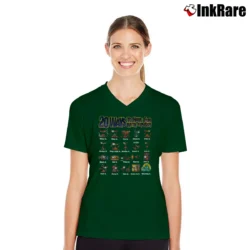 Women’s Y2K Pussy Cat Parody Funny Cute V-Neck Tee in forest green | Chic Neckline, Soft Texture