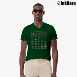 Men’s Y2K Pussy Cat Parody Funny Cute V-Neck Tee in forest green | Sharp, Breathable, Everyday Staple