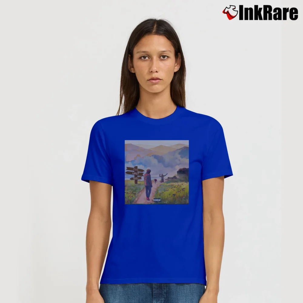 Women’s Ybn Cordae The Lost Boy Album Graphic Signature T-Shirt in royal blue | Soft, Flattering Fit