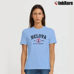 Women’s Yelena Belova Black Widow 2021 Marvel Signature T-Shirt in light blue | Soft, Flattering Fit
